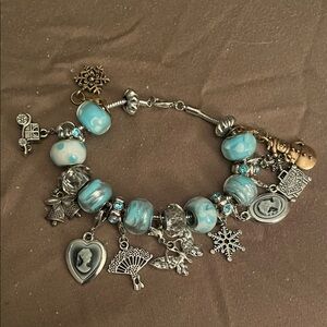 Silver and Blue Charm Bracelet